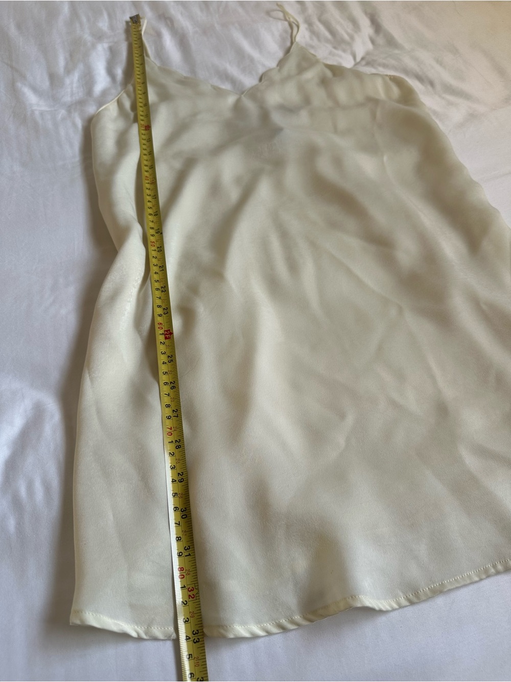 NWT Ivory Coquette Satin Scalloped V-Neck Mini Slip Dress Romantic Size M - Picture 8 of 10
